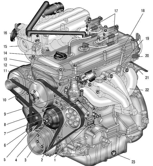 Двигатель ЗМЗ-409 (вид слева)